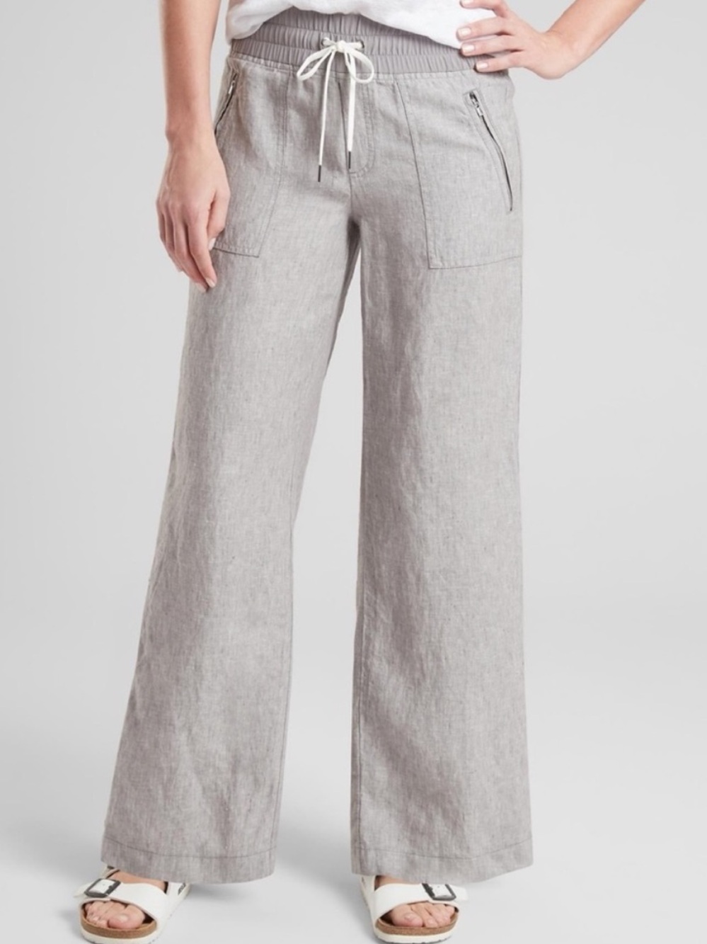 Athleta Cabo Linen Wide Leg Pants 2